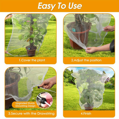 Garden Netting | Plant Protection Bags Drawstring Insect Bird Barrier