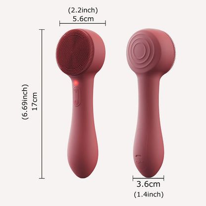 Silicone Facial Cleansing Brush Electric Face Scrubber 12000 Vibrations IPX7 USB Rechargeable Heat Massage for Home or Salon Spa Use