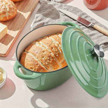 Dutch Oven Cookware by Uyi, 4.5QT Enameled Cast Iron Pot with Lid, Dual Handles and Four Color Options