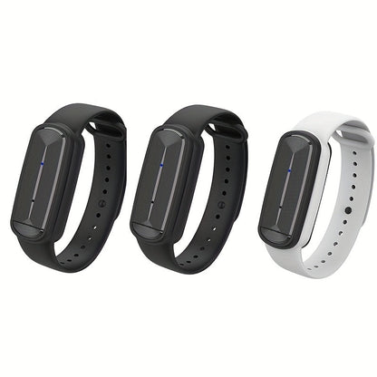 Ultrasonic Mosquito Bracelet 3-Pack, USB Rechargeable Intelligent Bug Wristband for Camping, Outdoor