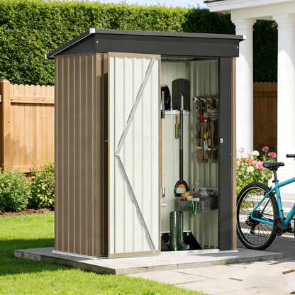 Garden Storage Shed, Metal Lockable Tool Backyard Compact for Garden, Patio and Yard Use, with the Listed Configuration