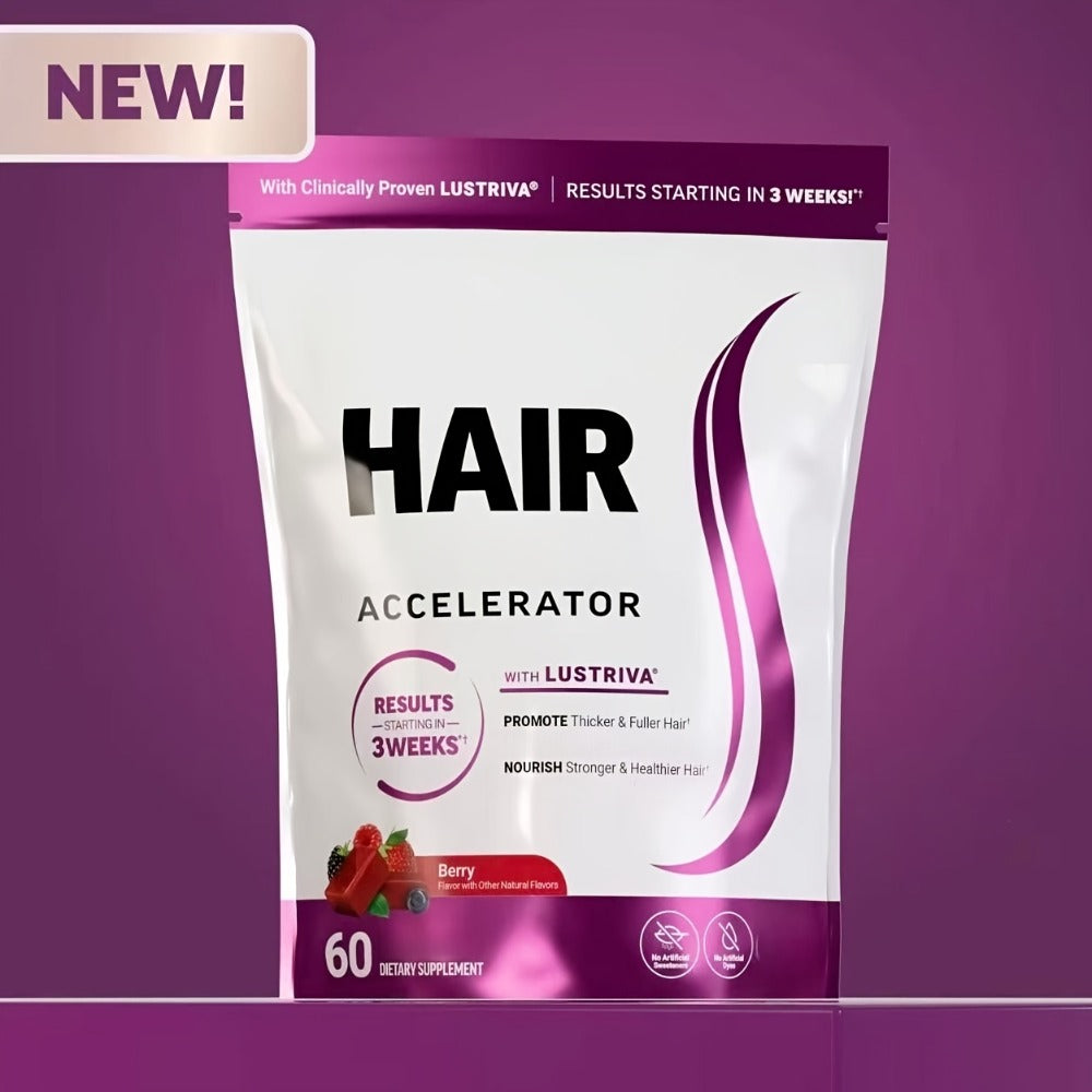 Lustriva Hair Growth Chews with Biotin & Mixed Berry, Clinically Studied Formula for Thicker, Stronger Hair