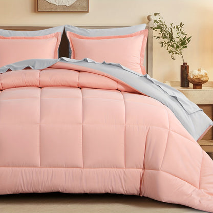 7 Piece Comforter Set Luxury Soft Fluffy Bedding All Season Bed in a Bag with Comforter Fitted Sheet Flat Sheet Pillowcases Hypoallergenic