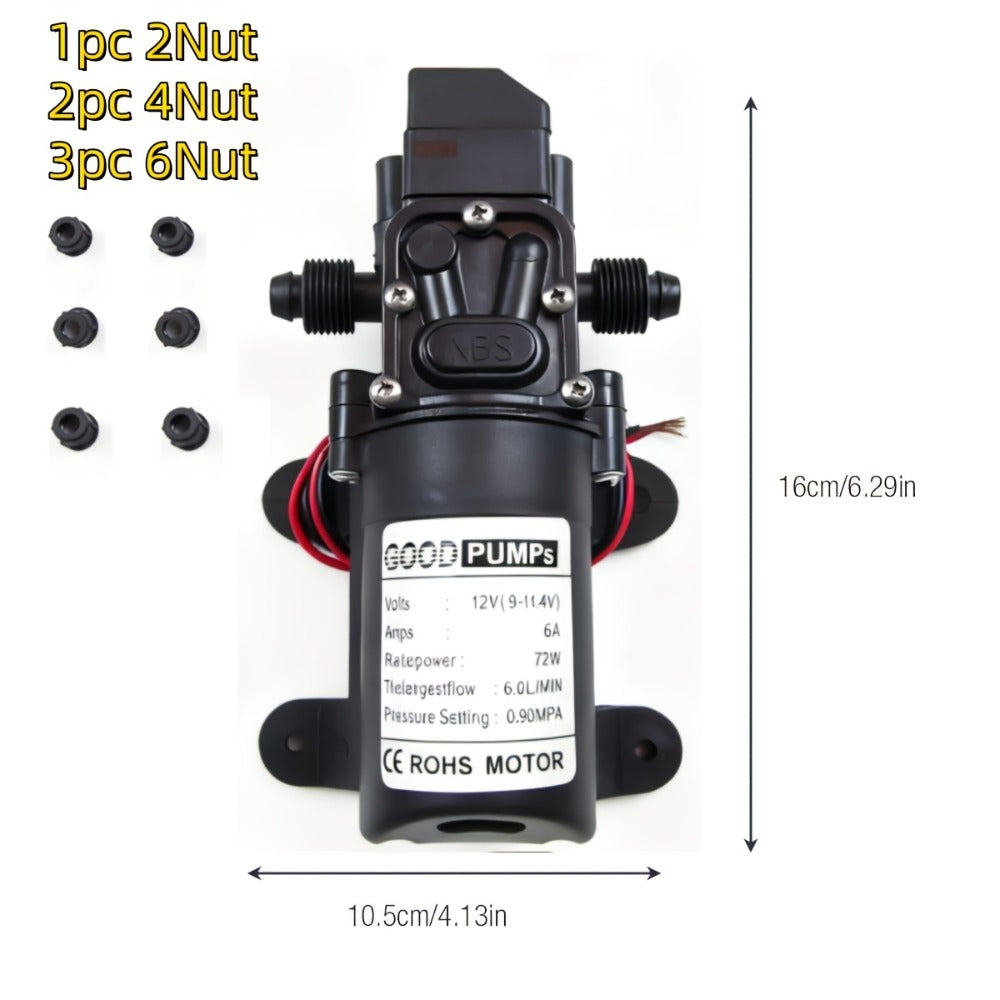 12V Self-Priming Water Pump 130PSI – High Pressure Portable Electric Pump for Car Wash, RV, Camper Van & Water Pressurization (1/2/3 Pack)