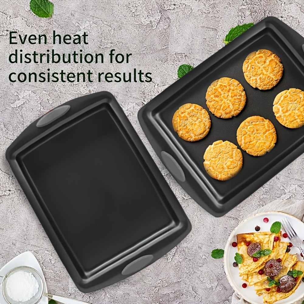 Nonstick Baking Sheet Set with Silicone Handles, Carbon Steel Cookie Sheet Pan Set in Assorted Sizes