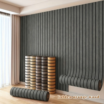 3D Wood Grain Wall Panels Self-Adhesive Peel and Stick Soundproof Grid Board Thick Matte, for Entryways, Bedrooms and Living Spaces