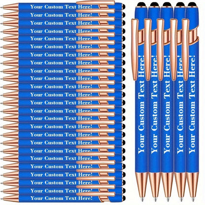 Ballpoint Stylus Pens 30 Pack – 2-in-1 Touchscreen Stylus & Ballpoint Pen with Comfortable Grip, Personalized Engraving