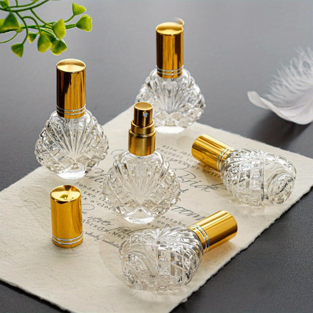Glass Perfume Atomizer Bottles 15ml 20 Pack Gold Refillable Fine Mist Spray Travel Fragrance Bottles with 5 Funnels and 5 Pipettes