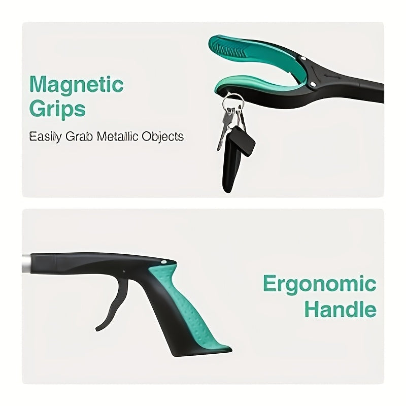 32-Inch Foldable Grabber Reacher with Extendable Arm and Anti-Slip Grip for Home, Office, Garage and Everyday Pickup Tasks