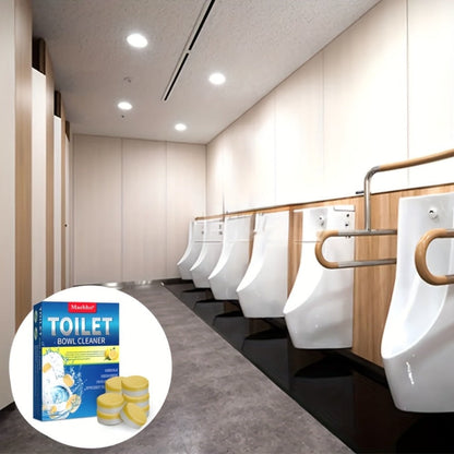 Yellow Toilet Bowl Cleaner Tablets with Lemon Graphics and 24-Piece Box Option in Pictured 10 x 14 cm Package