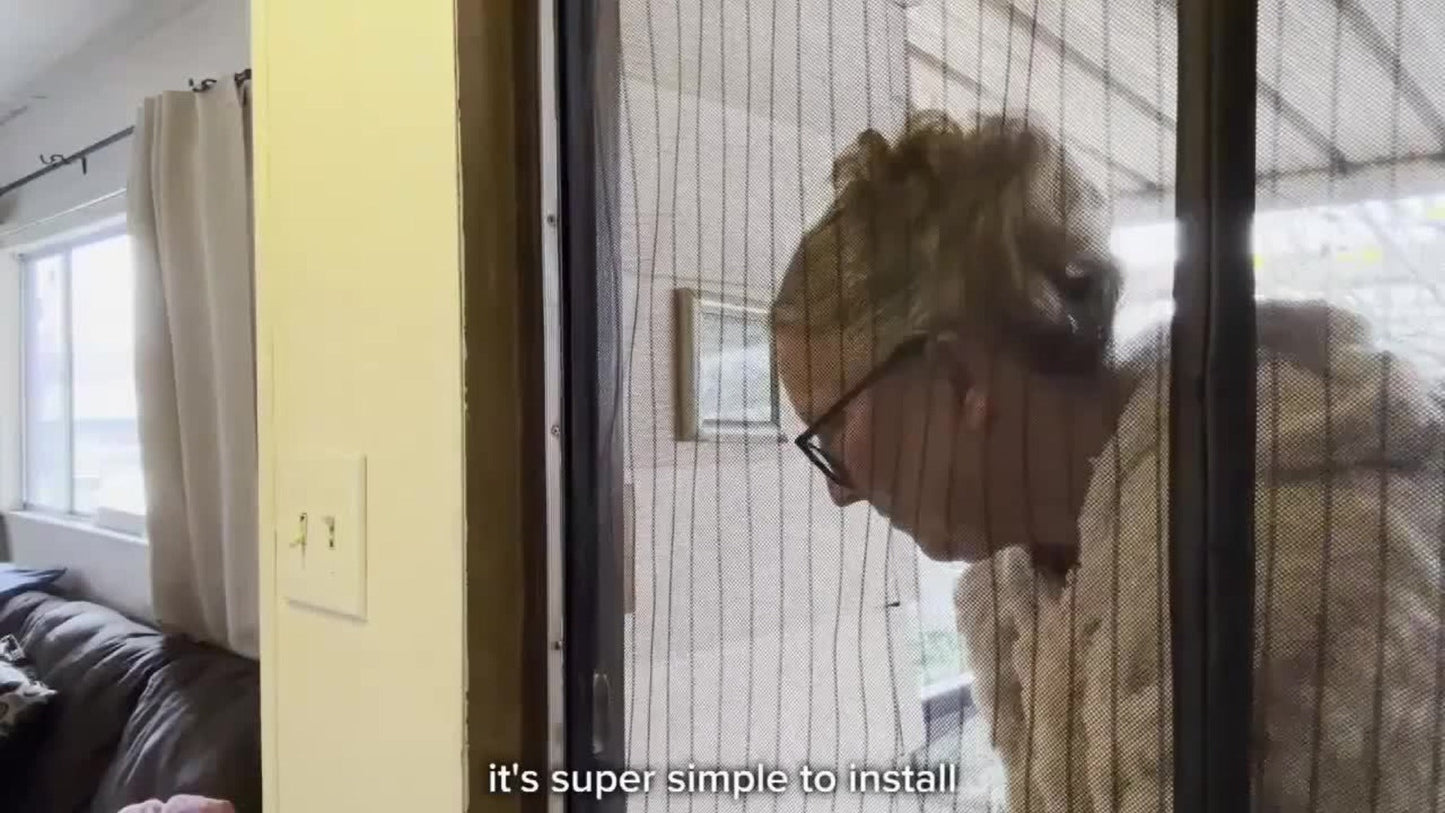 Magnetic Screen Door, Retractable Mesh Door Curtain, Pet-Friendly & Insect Proof, Auto-Close Magnetic Closure for Patio