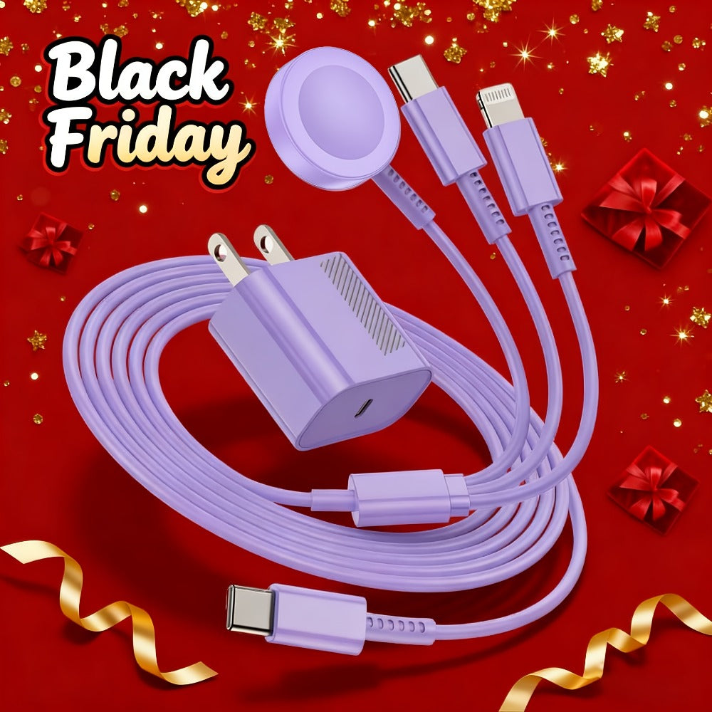 Apple Watch Charger Set 3-in-1 Magnetic Cable 6.6ft with 20W USB-C Wall Charger for an Everyday Personal Care Routine