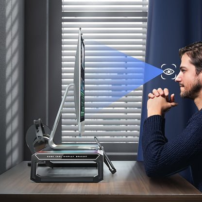 ICE COOREL Monitor Stand Foldable Height Adjustable with Storage Drawer, RGB Lighting & 4 USB Ports
