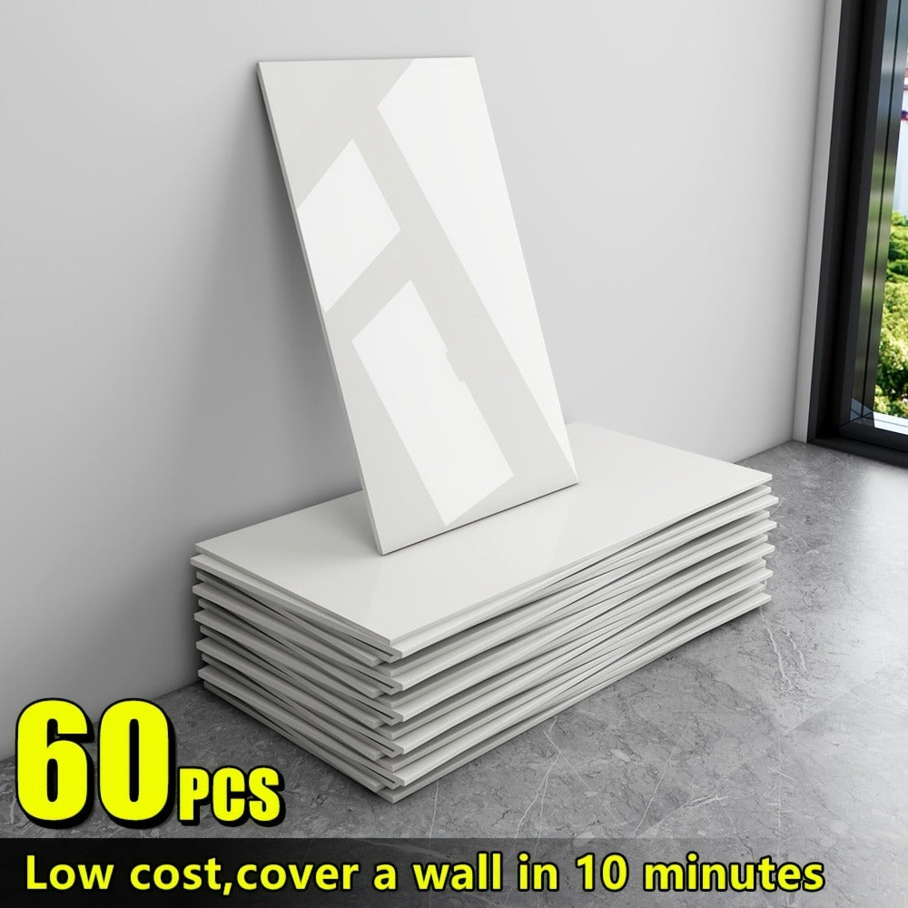 Marble Peel and Stick Wall Panels Self-Adhesive 3D Decorative Tiles – Glossy Marble Sheets, for Entryways, Bedrooms and Living Spaces