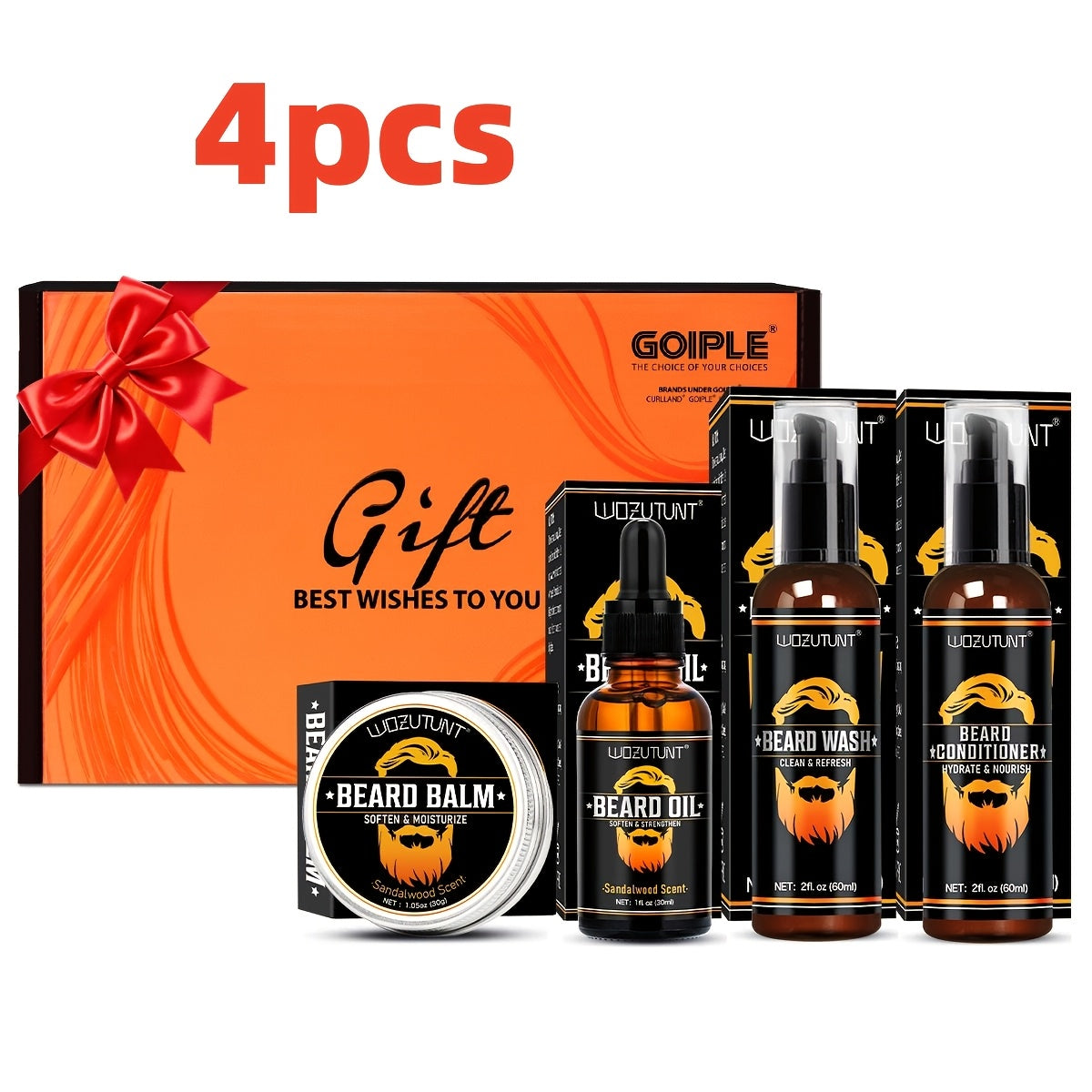 Beard Oil & Balm Grooming Kit for Men – 9-Piece Complete Beard Care Set with Conditioner Wash Brush Comb Clippers Travel Pouch