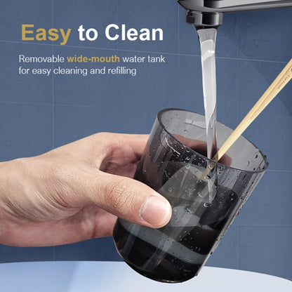 Water Flosser Cordless Black 300ml Oral Irrigator with Four Modes, Four Nozzles, 700mAh Battery, USB Charging and IPX7 Rating