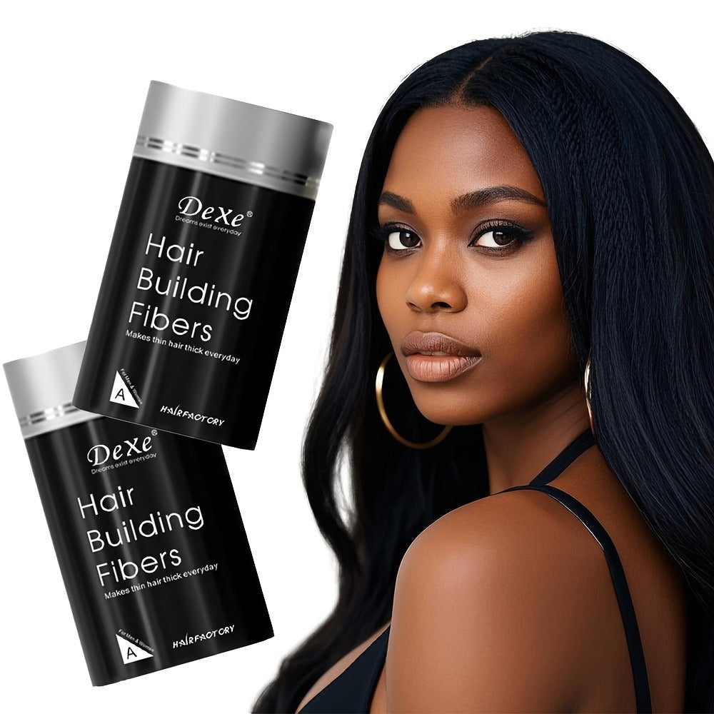 DeXe Hair Fiber Powder 2pcs x 22g, Natural Fine Thickening Fibers for Thinning Hair & Bald Spot Coverage