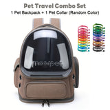 1 Khaki Backpack & 1 Collar