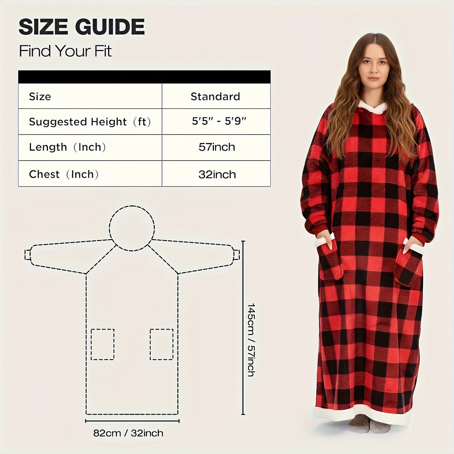 Oversized Wearable Blanket Hoodie Jacket – 350-400gsm Thick Warm Suede Flannel, Hooded Pocket Lazy Coat for Women & Men, 5 Colors