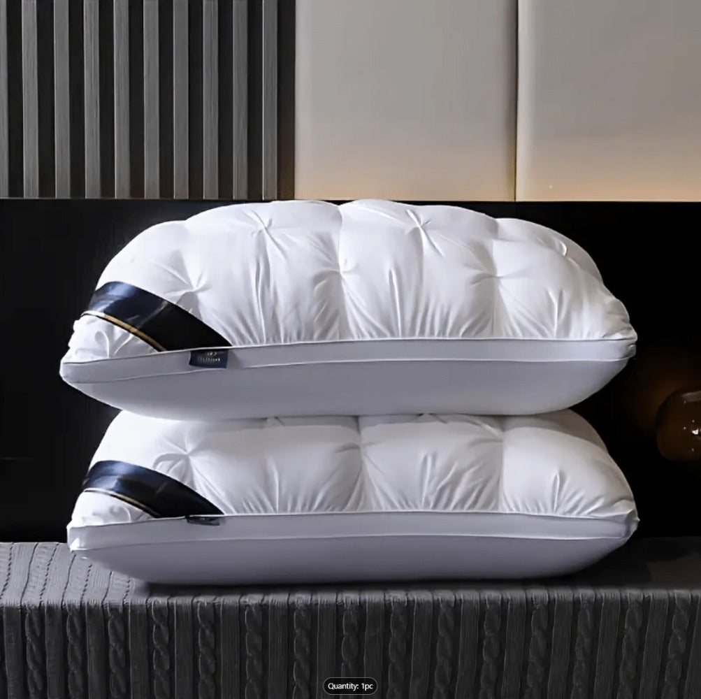 Tufted Bed Pillow in White or Grey with 1-, 2- and 4-Piece Checkout Options and Zipper Detail