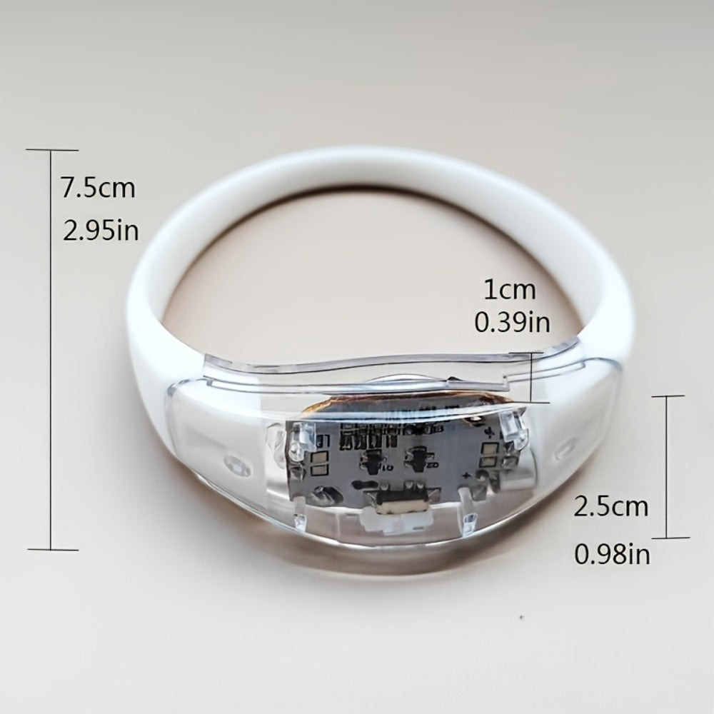 Sound Activated Light Up Bracelets Bulk 20/50 Pcs Glow Wristbands Voice Controlled Flashing LED Bracelet for a Home Lash Beauty Routine