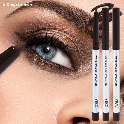 Quick-Dry Brown & Black Gel Eyeliner Pencil 3 Pack Waterproof Smudge-Proof, for Makeup, Travel and Everyday Vanity Use