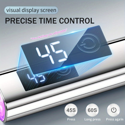 Metallic Handheld Linear UV/LED Nail Lamp with 45s/60s Timers, Type-C Input and 300mAh Label