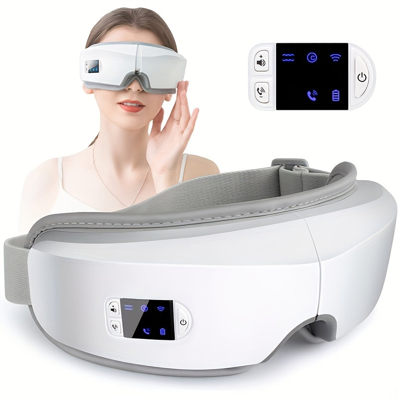 Eye Massager with Heat - 4D Intelligent Portable Eye Mask Massager with Pneumatic Compression, Vibration