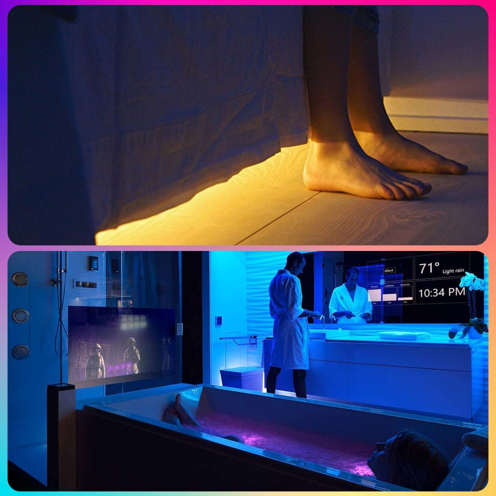 IR Remote LED Strip Lights with Music Sync & DIY Mode – RGB Color Changing Gradient Breathing Flashing for a Home Lash Beauty Routine