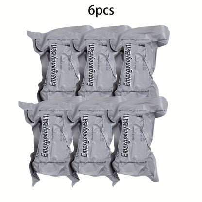 Emergency Pressure Bandage Six-Pack with 4-Inch Elastic Wraps, Absorbent Pads and Closure Bars