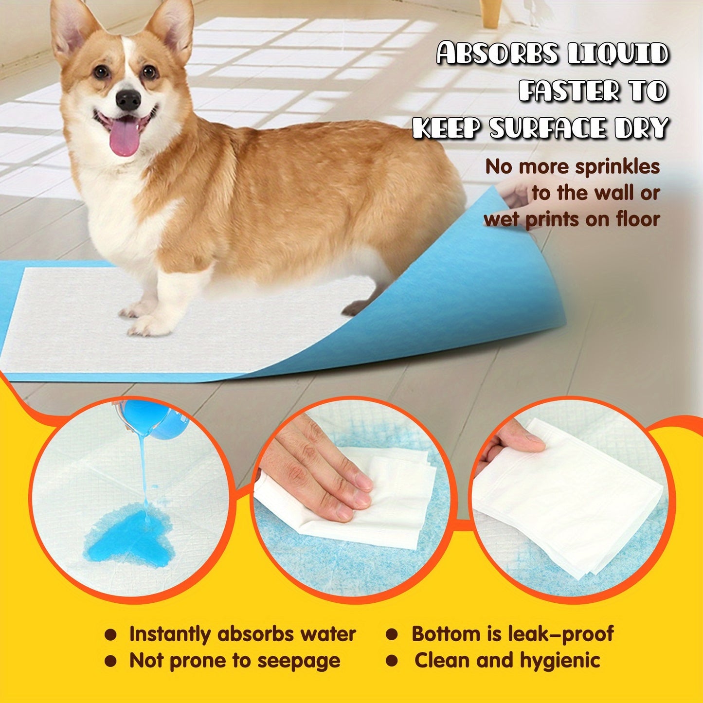 Puppy Pee Pads, Extra Large 34x46 Inch – 6-Layer Leak-Proof Super Absorbent Puppy Pee Pads, 30-Count Pack for Indoor Potty Training