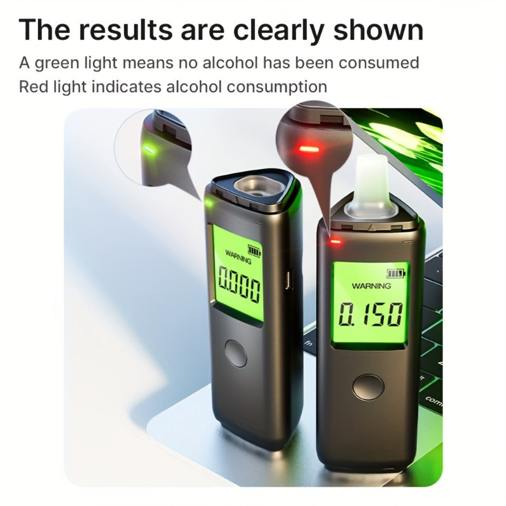 Breathalyzer Alcohol Tester 2-in-1 Rechargeable Dual Mode Blow Activated Digital BAC Tester for Entryways, Bedrooms and Living Spaces
