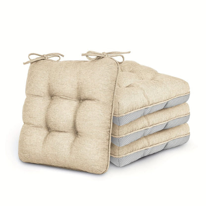 Memory Foam Chair Cushions 4/8 Pack, Non-Slip Seat Pads for Dining Chairs, Kitchen, Office & Patio – Indoor Outdoor Chair Pads M/L Size