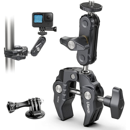 ULANZI Super Clamp 360° Ballhead Magic Arm Double Ball Head Camera Mount with 1/4"-20 & 3/8"-16 Thread for Canon Nikon DSLR