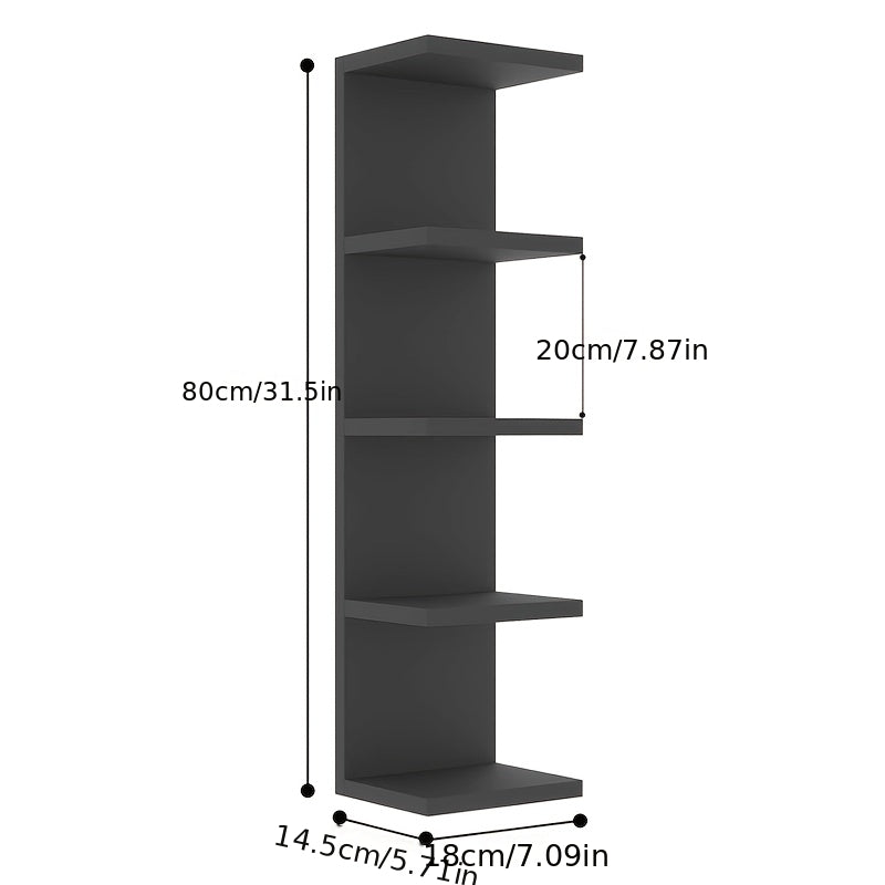 5-Tier Floating Wall Shelf Wall-Mounted Storage Rack 31.5" - Space Saving Display Shelves for Entryways, Bedrooms and Living Spaces