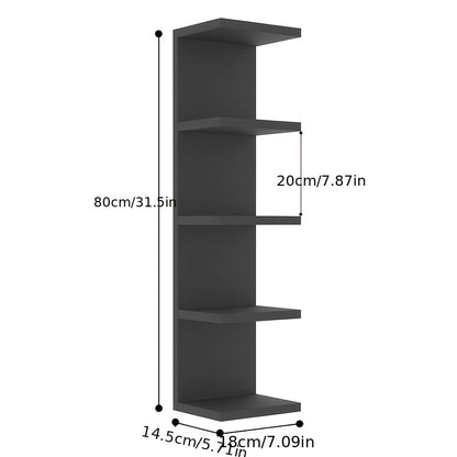 5-Tier Floating Wall Shelf Wall-Mounted Storage Rack 31.5" - Space Saving Display Shelves for Entryways, Bedrooms and Living Spaces