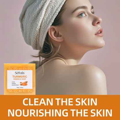 Turmeric Skincare Set 3 Pcs – Turmeric Face Cream, Facial Soap & Essential Oil Kit for Deep Pore Cleansing, Brightening & Moisturizing