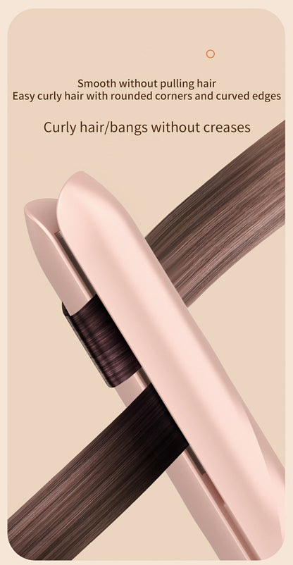 Wireless Hair Straightener and Curling Iron 2-in-1 Ceramic Cordless Hair Styler USB-C for Home, Travel and Salon Hair Styling