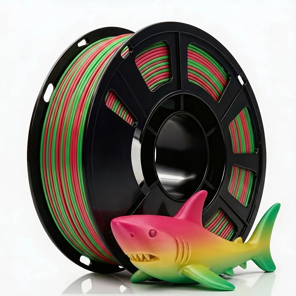 Rainbow PLA Filament 1.75mm Single Dual Triple Color Vacuum Packed, Neatly Wound High Precision ±0.02mm Smooth Printing