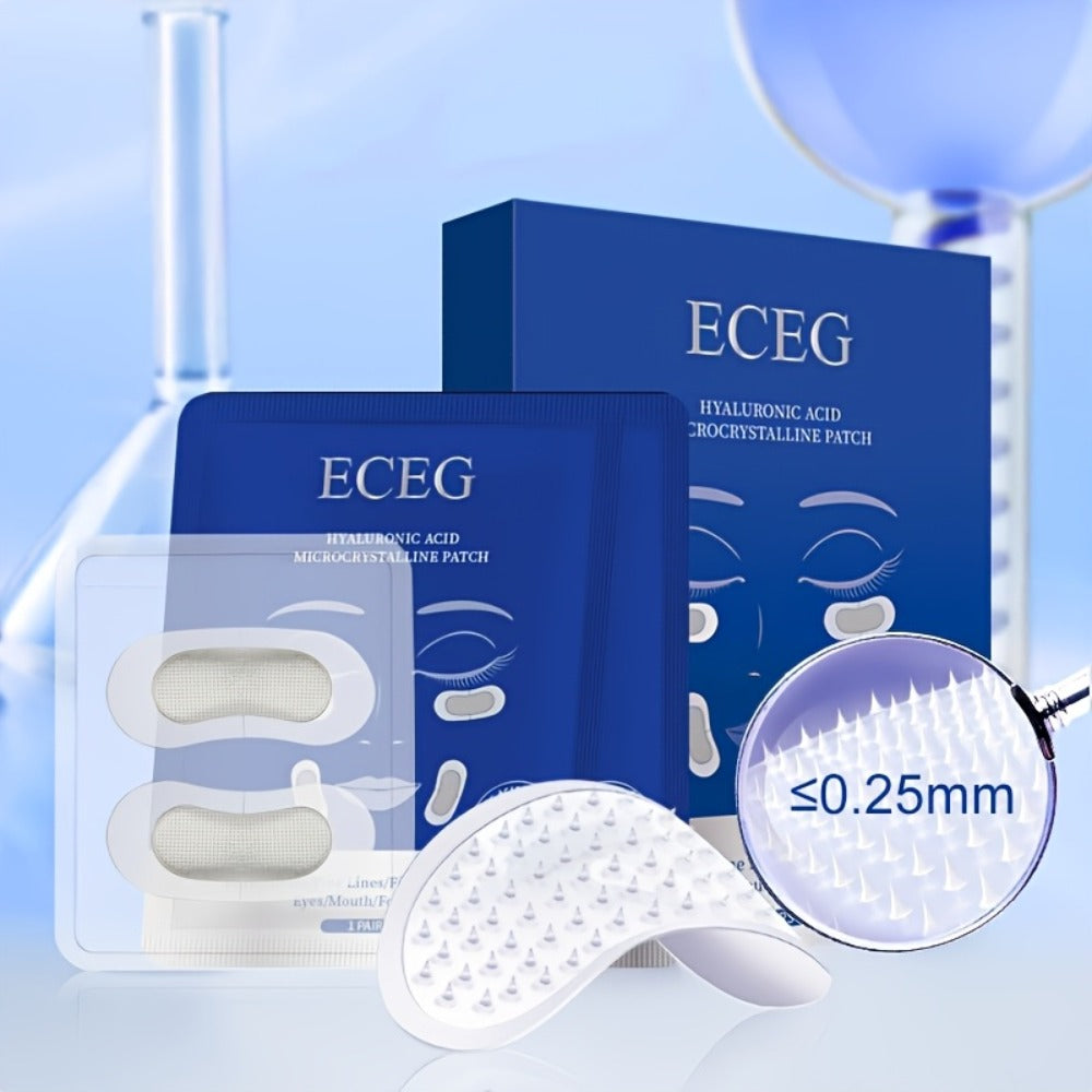 Hyaluronic Acid Microneedle Eye Patches Dissolving Under Eye Nasolabial Fold Anti-Wrinkle Overnight Skin Care Treatment 6 Pairs 3 Boxes