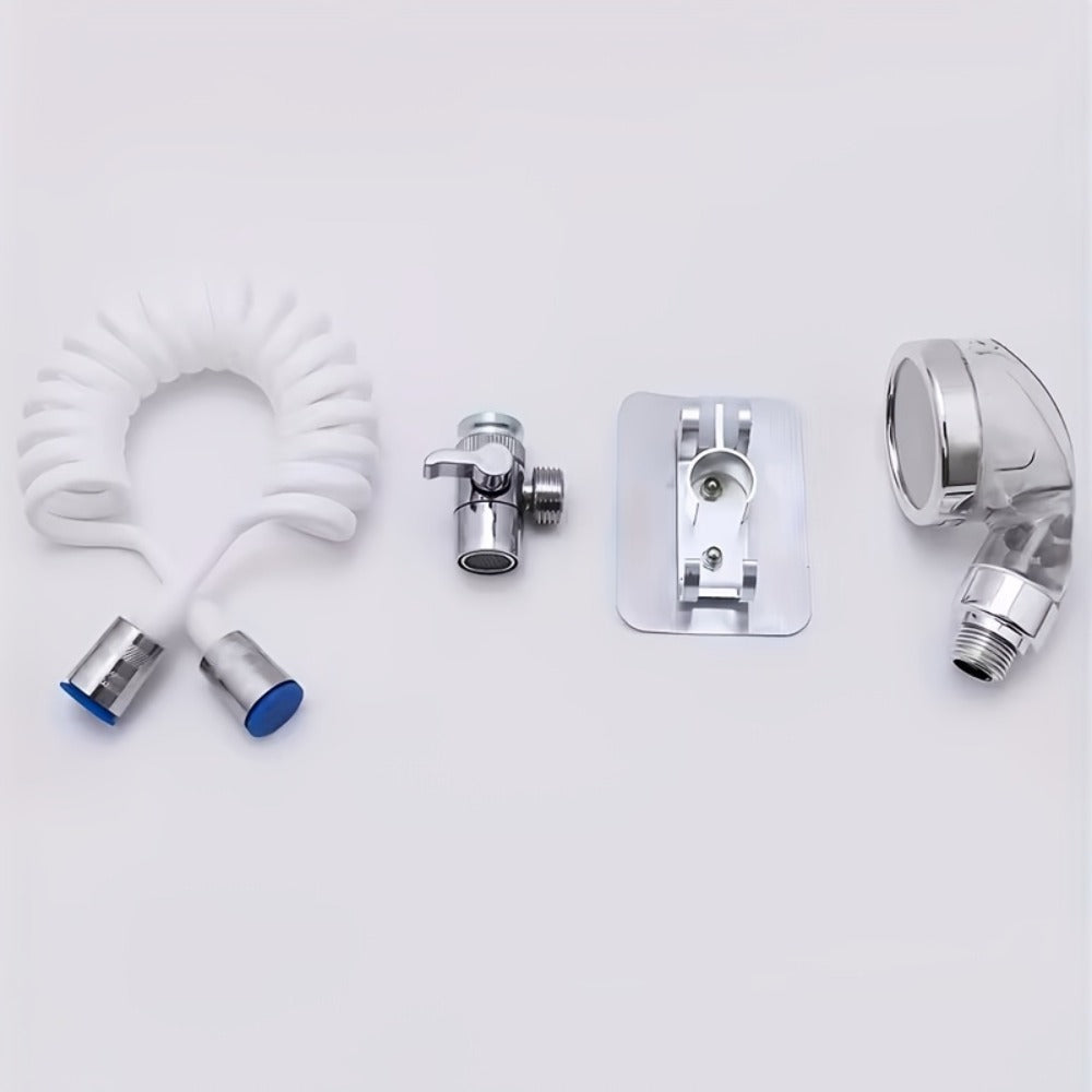 Faucet Extender Pull-Out Retractable Showerhead for Washbasin - Hot & Cold Compatible Hair Washing Sink Sprayer