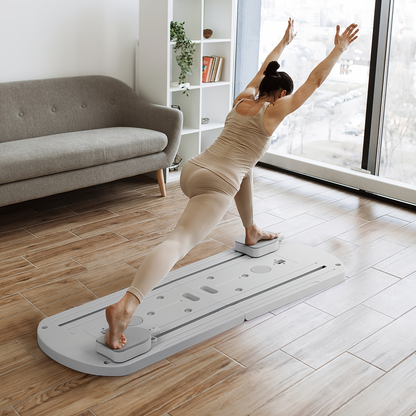 Home Pilates Training Board 8-in-1 – 350LB Capacity, PP Anti-Distortion, Foldable with Resistance Bands & Non-Slip Feet for Shoulders