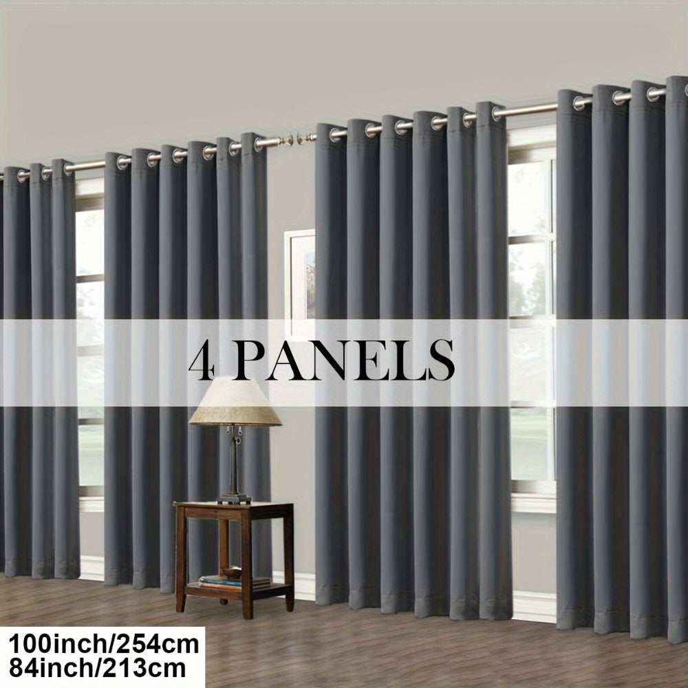 Grommet-Top Blackout Curtain Options in Nine Colors with Seven Width, Length or Panel-Count Labels