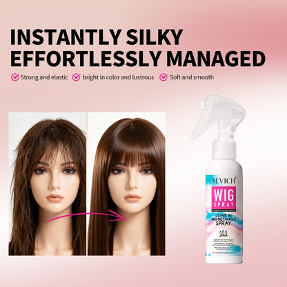 Wig Detangling Spray Leave-In Conditioner for Synthetic & Human Hair Wigs, Featherlight Frizz Control