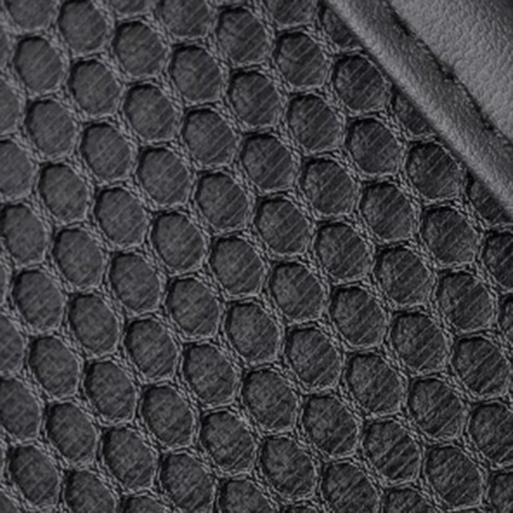 Black PU Leather Car Seat Back Organizer with Laptop Sleeve, Mesh Pockets, Bottle Holders and Foldable Storage