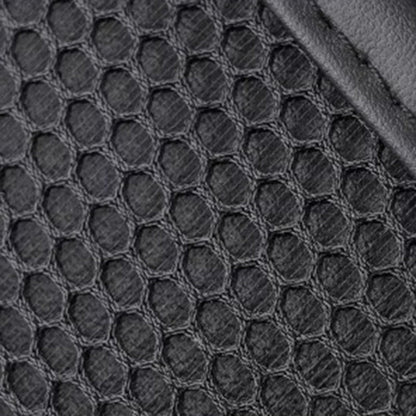 Black PU Leather Car Seat Back Organizer with Laptop Sleeve, Mesh Pockets, Bottle Holders and Foldable Storage