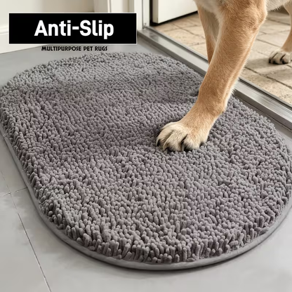Chenille Dog Door Mat Super Muddy Paws Pet Rug Gingham Entryway Mat Indoor Outdoor Multiple Sizes & Colors