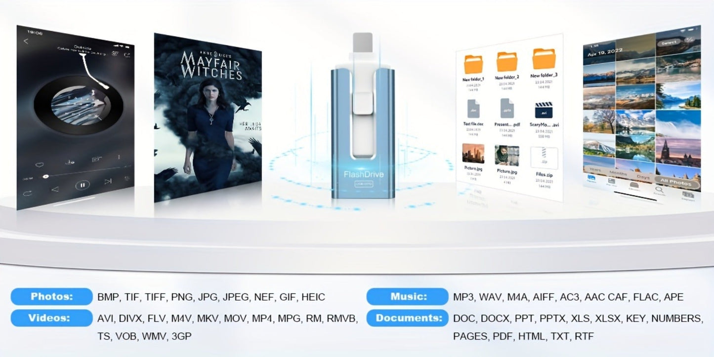 Photo Stick 256GB for iPhone iPad for a Home Lash Beauty Routine, with the Listed Configuration