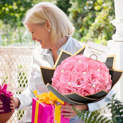 Artificial Flowers Flash-Shine Rose Bouquet in 24 or 36-Piece Sets across Five Color Options