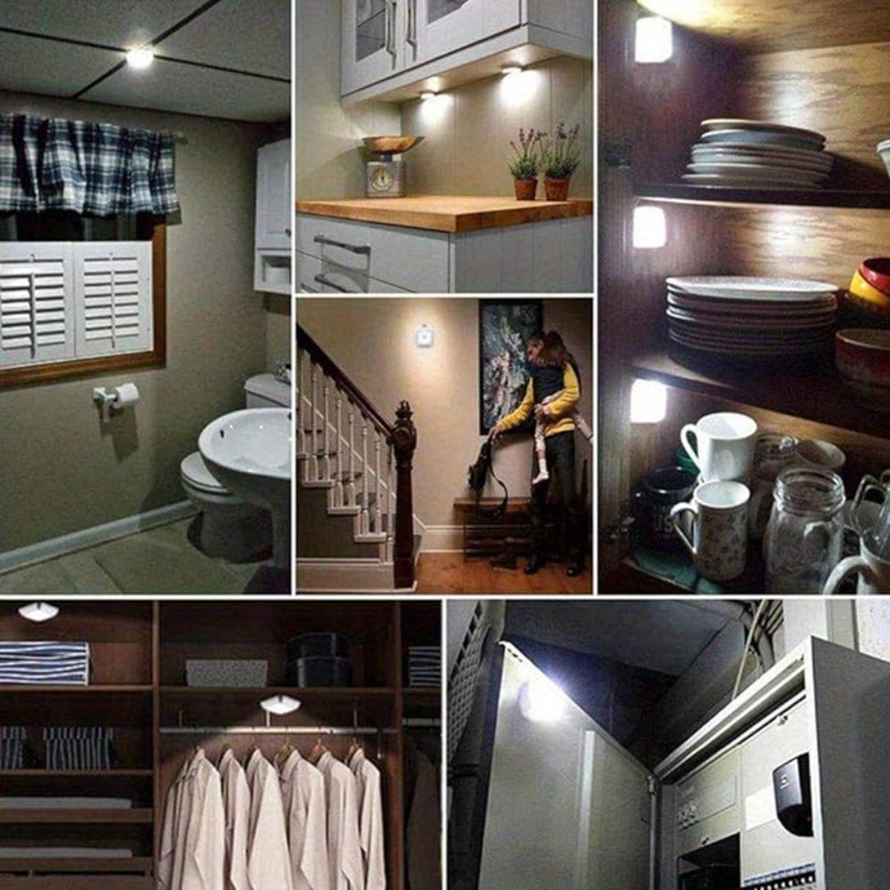 Two-Piece Square Battery Night Light Set with Motion Sensors in Cool or Warm Light Options